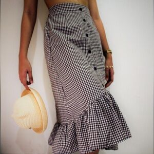 Gingham Midi Skirt